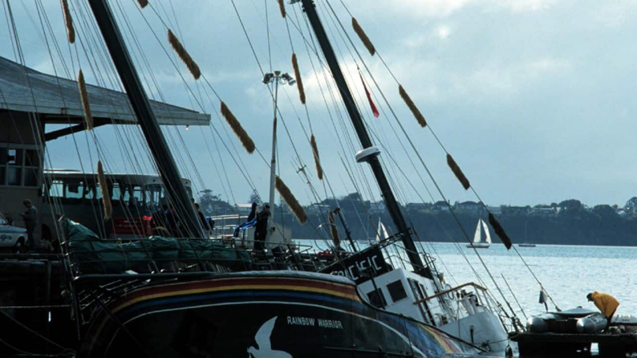 Rainbow Warrior after being bombed by French secret service agents