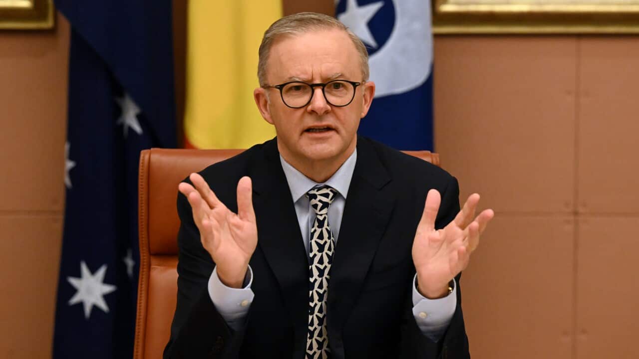 Prime Minister Anthony Albanese at a media conference in Canberra after his first National Cabinet meeting.