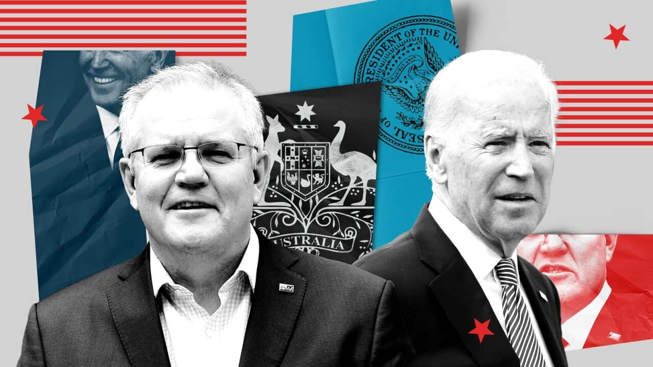 Scott Morrison and Joe Biden.