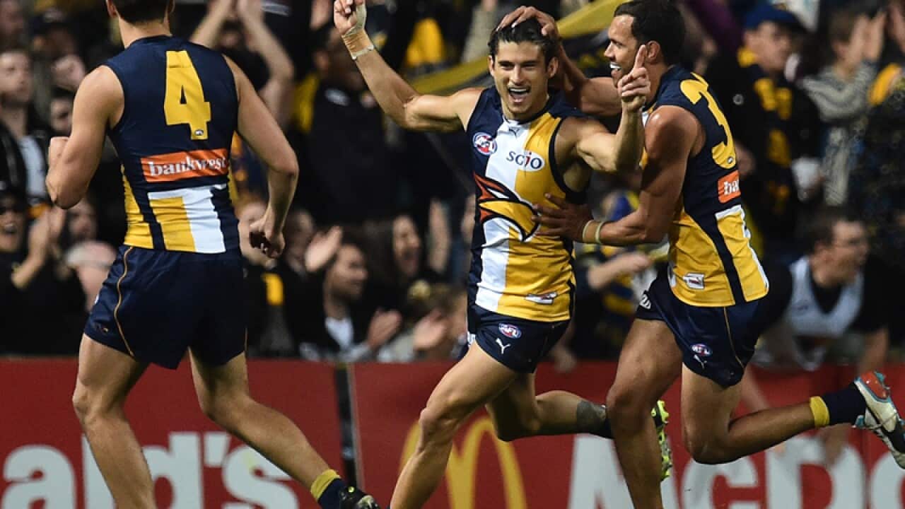 West Coast Eagles celebrate.