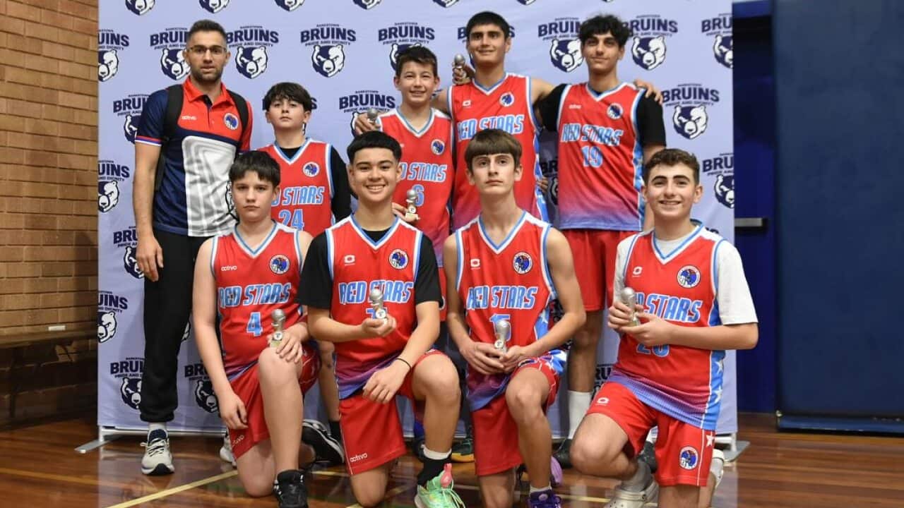 Coach Milorad Djinic and his U16 Red Stars team