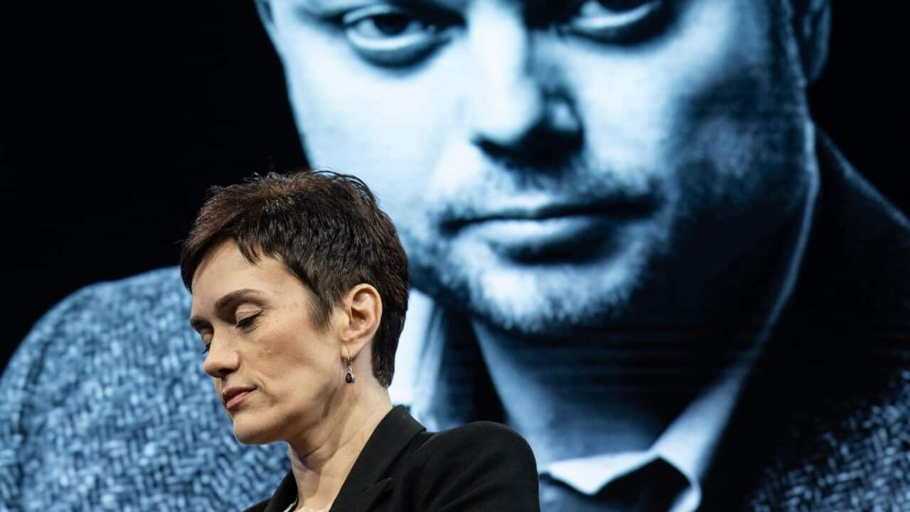 Evgenia Kara-Murza, wife of Vladimir Kara-Murza, at an event in Washington