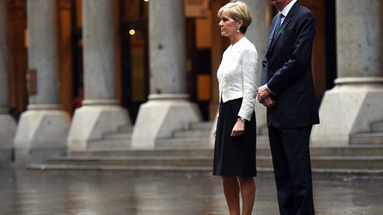 Julie Bishop (left), and the UK's Foreign Secretary, Philip Hammond