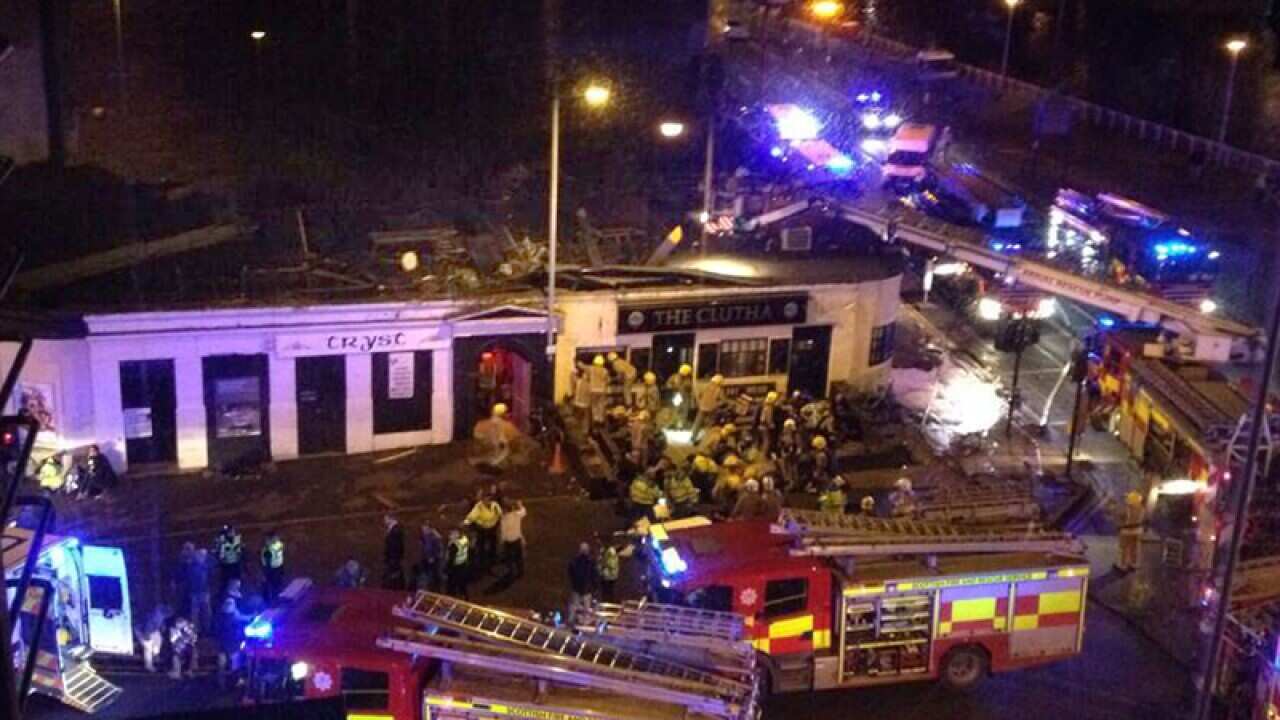 Helicopter crash scene in Glasgow