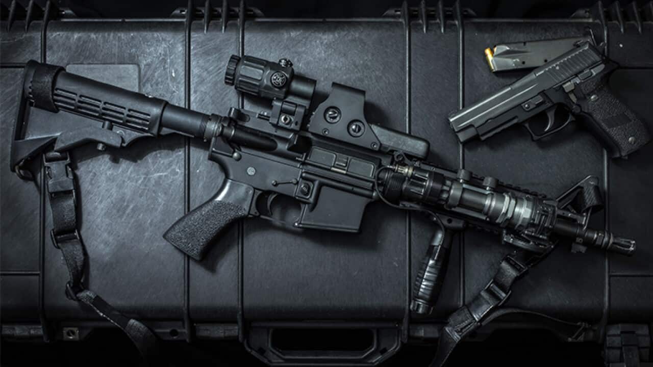 Assult rifle and pistol