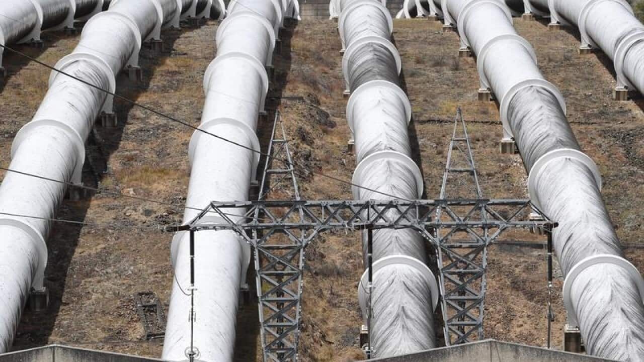 view of the Tumut 3 power station at the Snowy Hydro Scheme