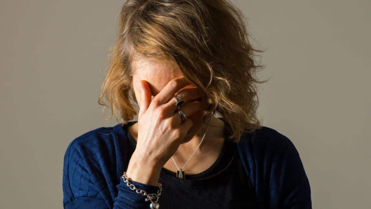 An unidentified woman suspected of having mental problems