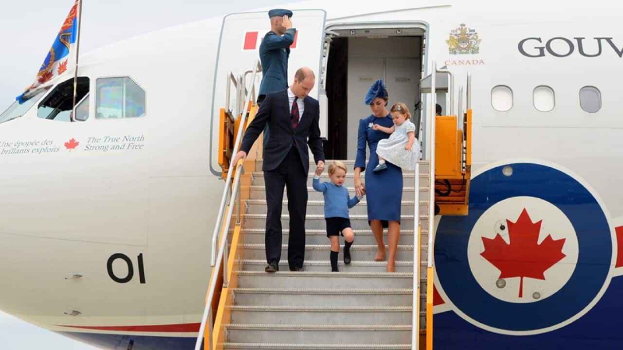 Prince William and Kate and their children arrive in Canada