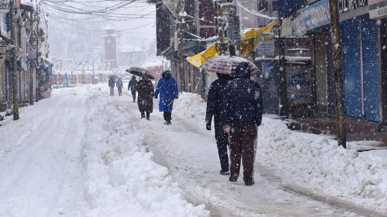 India: Season's First Snowfall Hits Kashmir