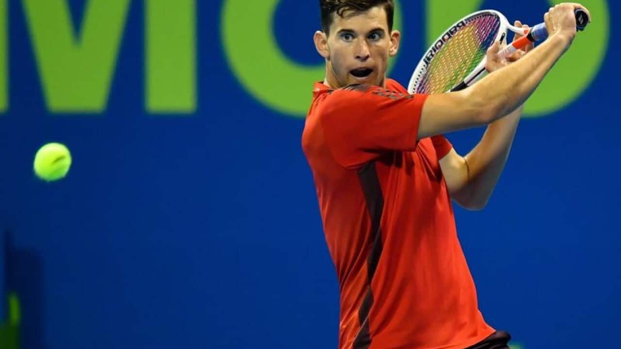 Dominic Thiem of Austria in action