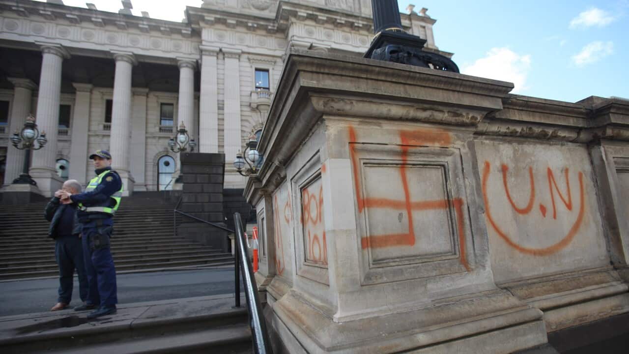 STATE PARLIAMENT GRAFFITI MELBOURNE