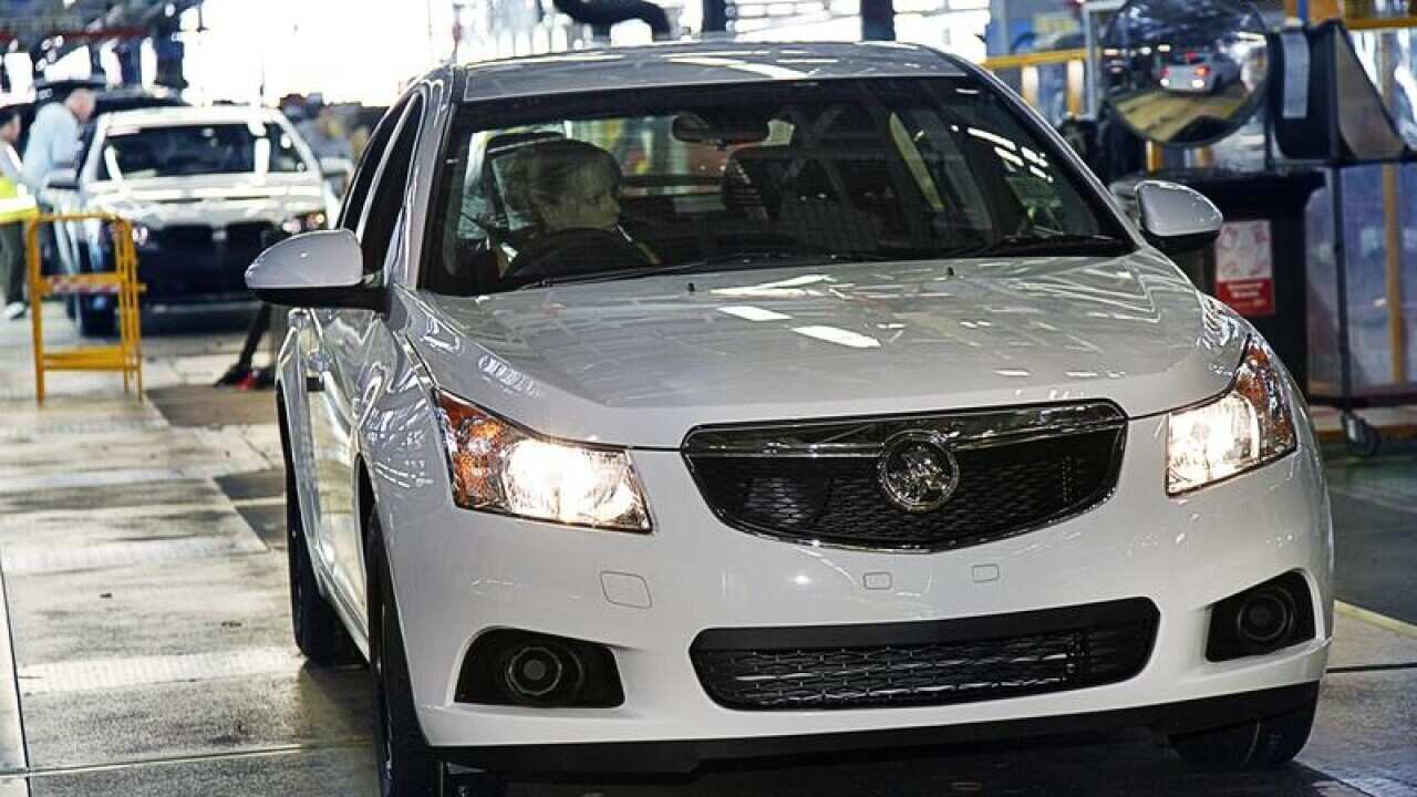 Holden Cruze hatch driven off assembly line after it was manufactured.