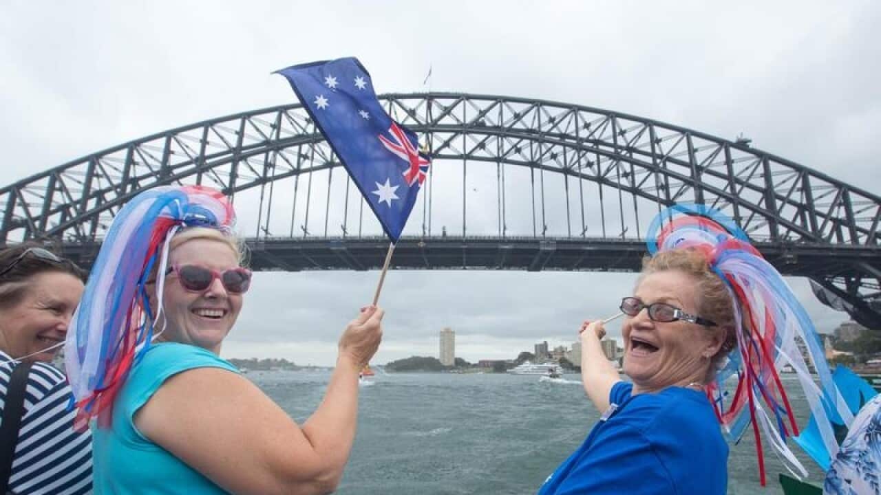 Christie Booth and June Solar celebrate Australia Day on the harbour