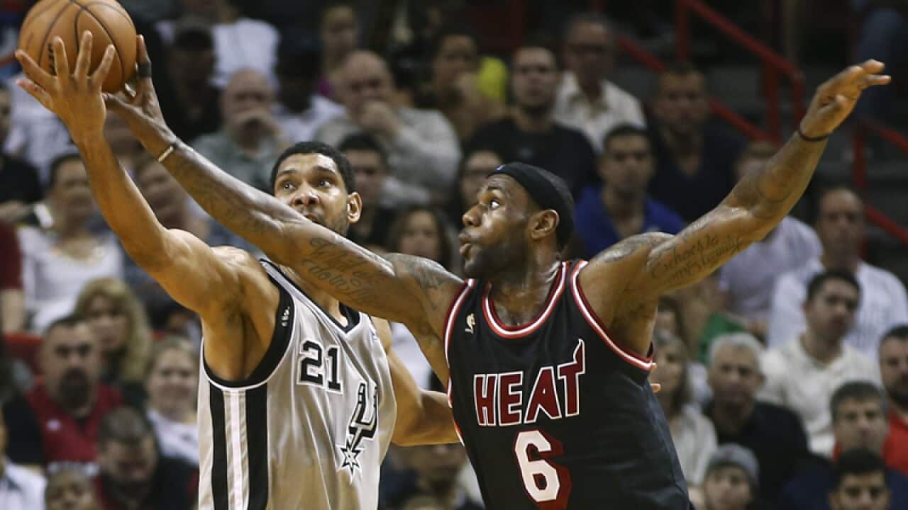 The Miami Heat play San Antonio Spurs in the NBA