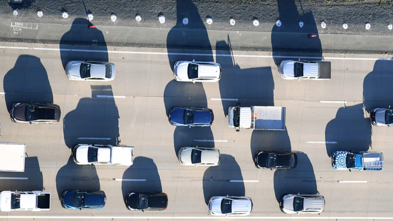 Cars on a highway