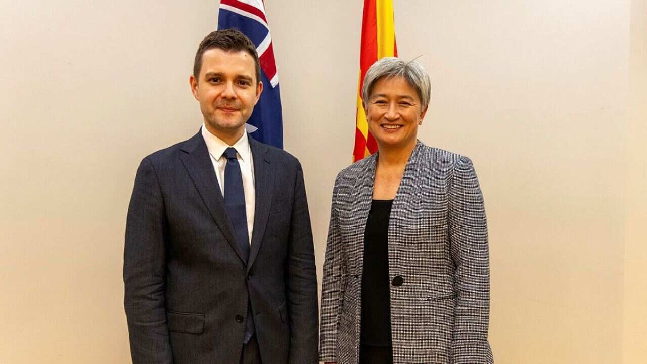 Macedonian Minister of Foreign Affairs Timcho Mucunski & Minister for Foreign Affairs of Australia Penny Wong February 2025