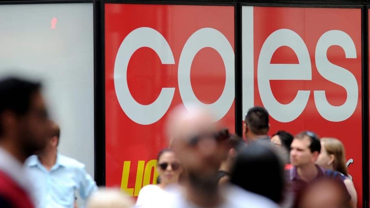 Coles supermarket signage in Sydney.