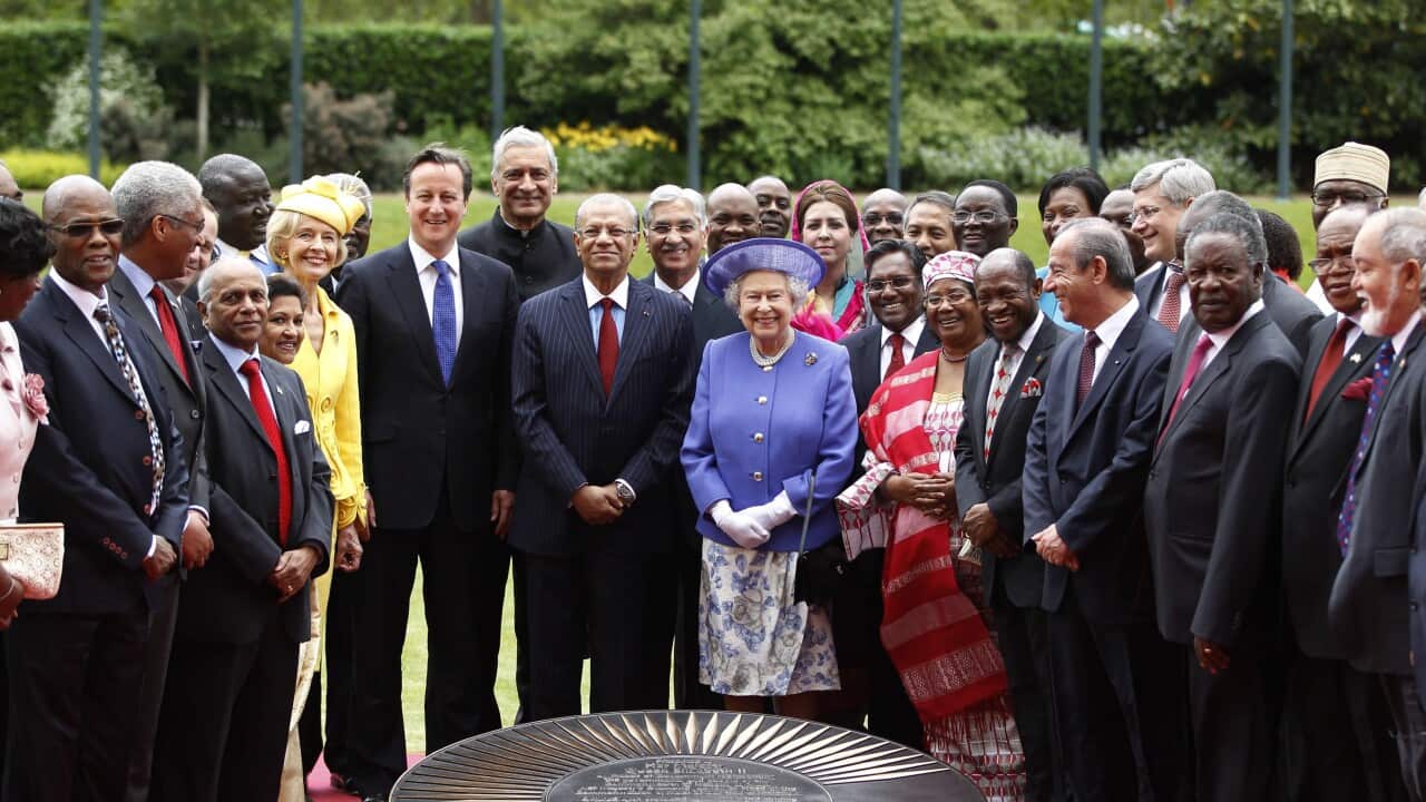 The Queen with Commonwealth Nations Heads of Government at a meeting in 2012