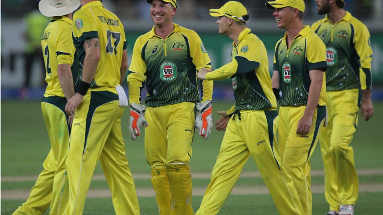 Australian players celebrate
