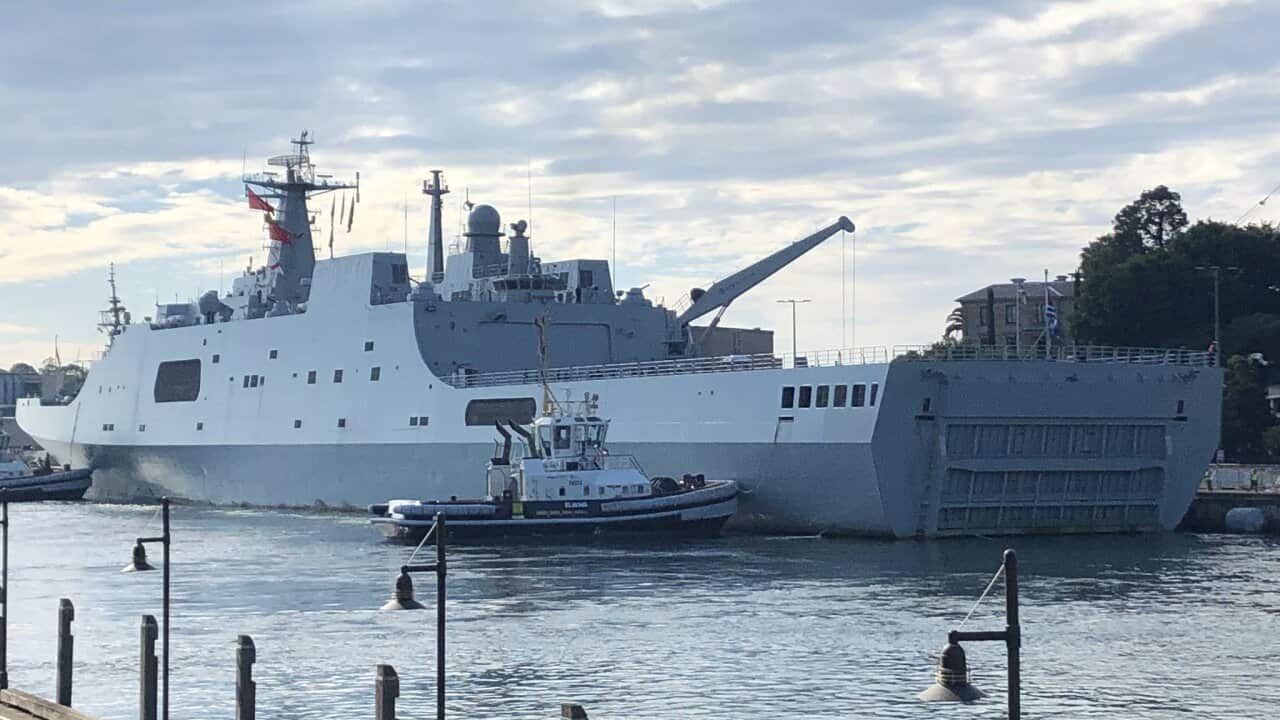 One of the Chinese warships.
