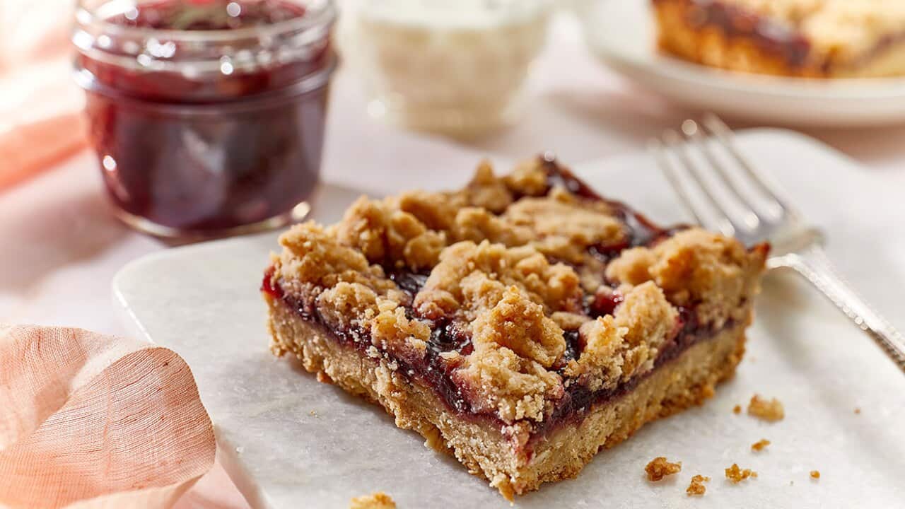 Coconut cherry crumble bars