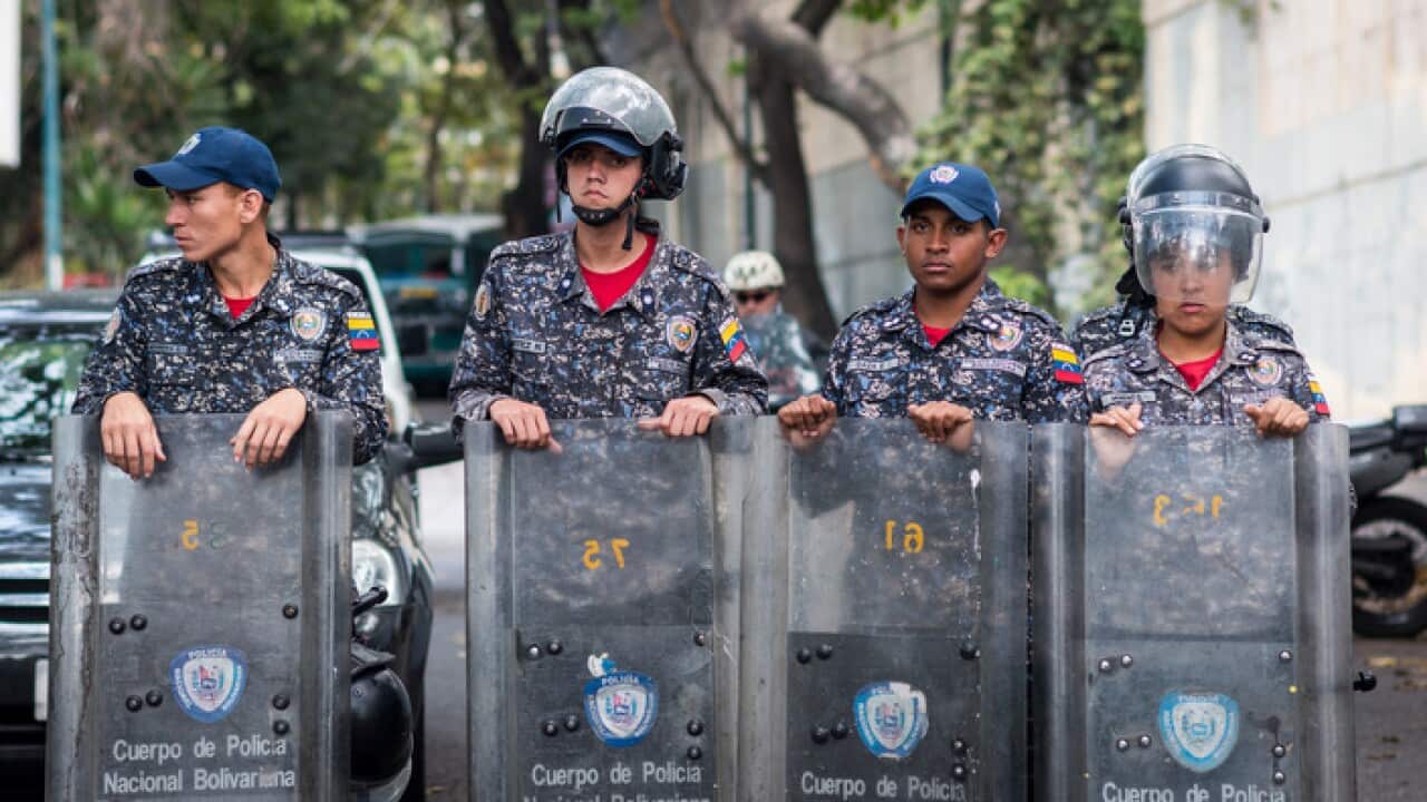 Security forces in Caracas.