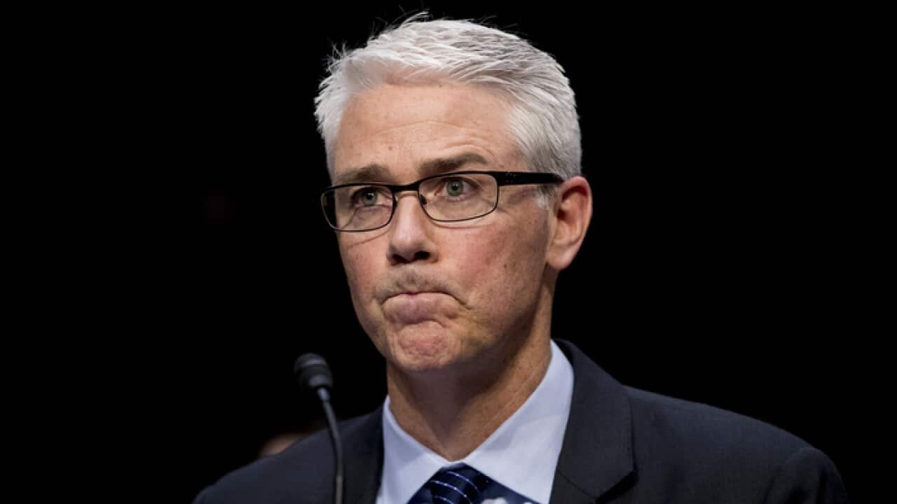 Facebook’s lawyer Colin Stretch appearing at a congressional hearing