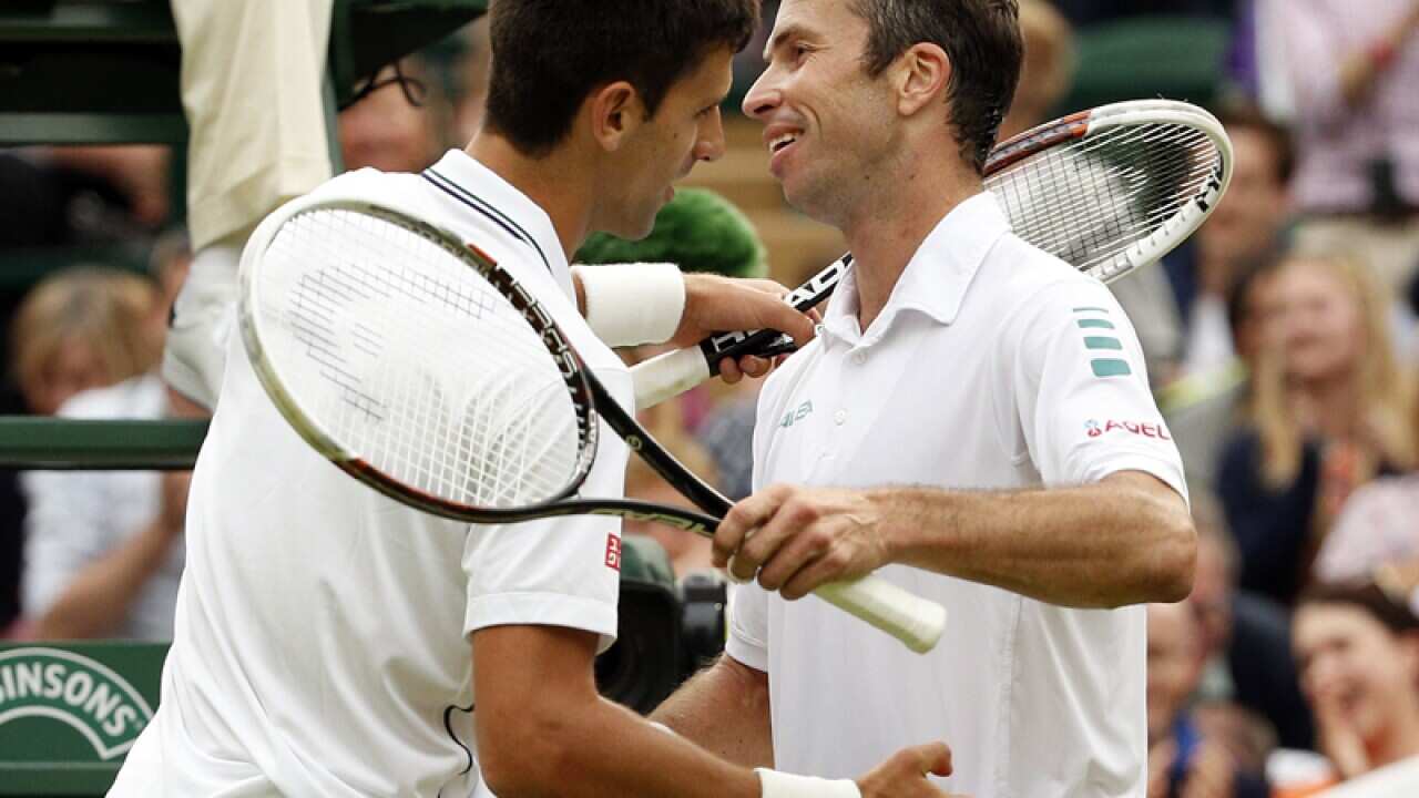 Novak Djokovic (L) and Radek Stepanek