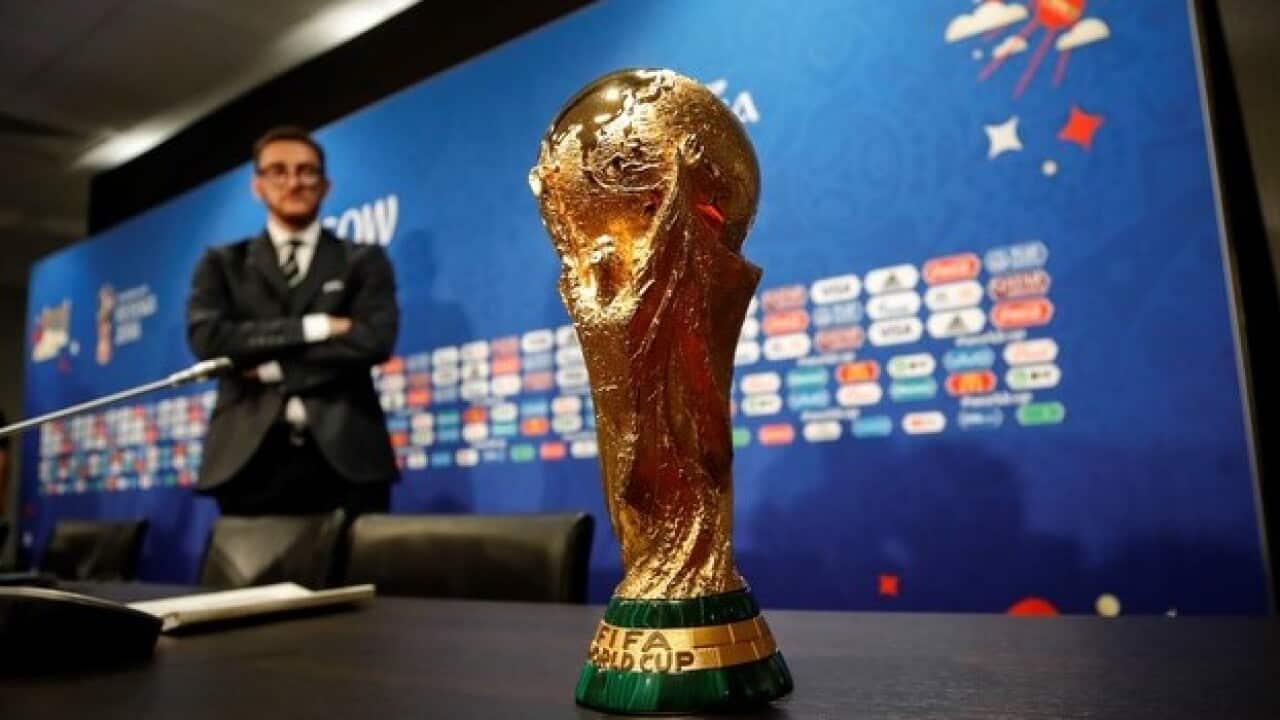 The 2018 FIFA World Cup trophy. (AAP)