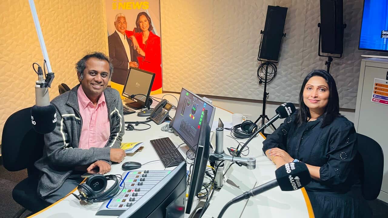 Renuka Thuraisignham and Kassapa Senarath SBS Sinhala Tamil Deepavali.jpg