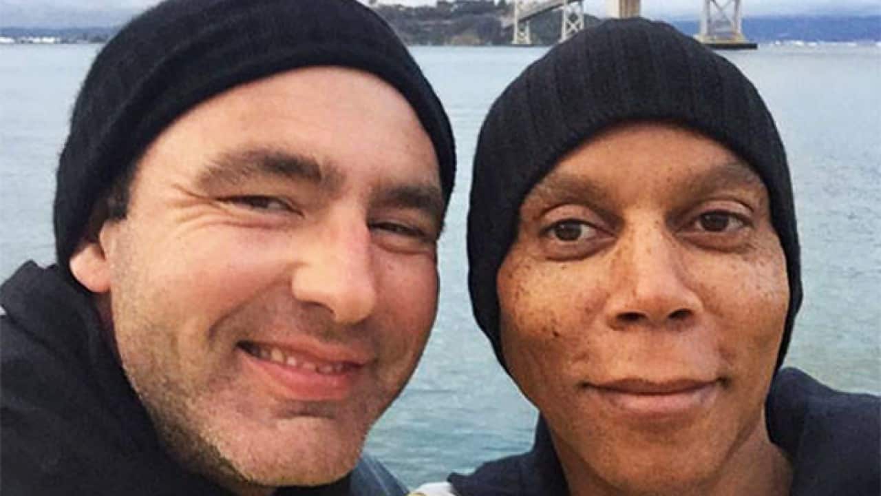 RuPaul and his now-husband, Georges LeBar.