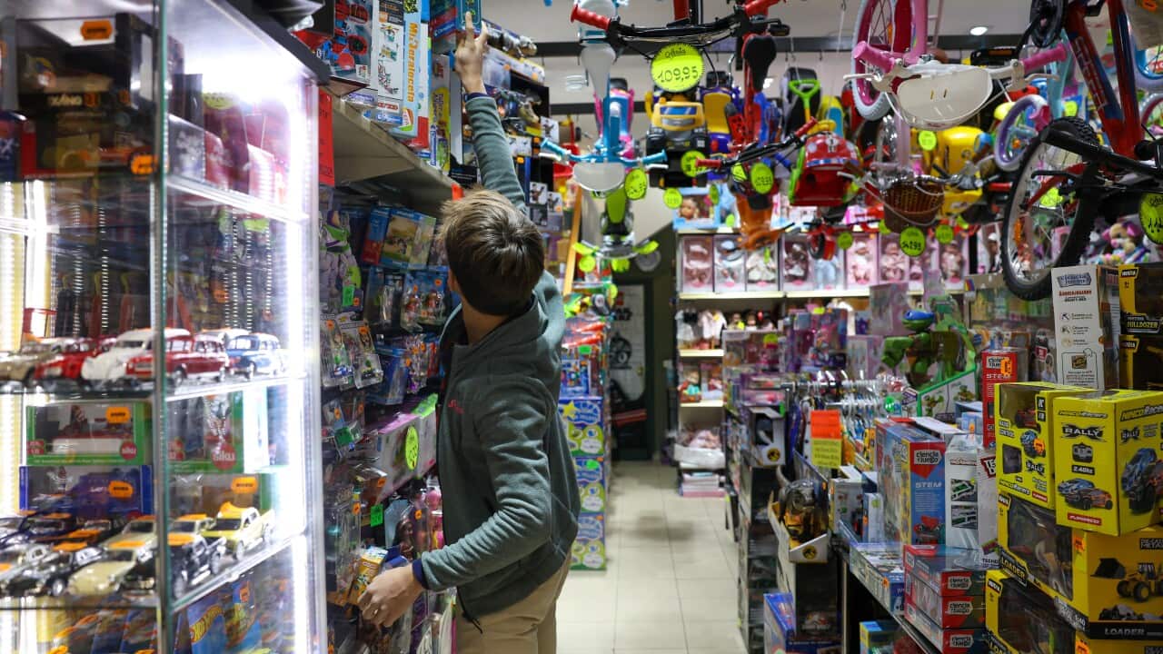 A child in a toy store