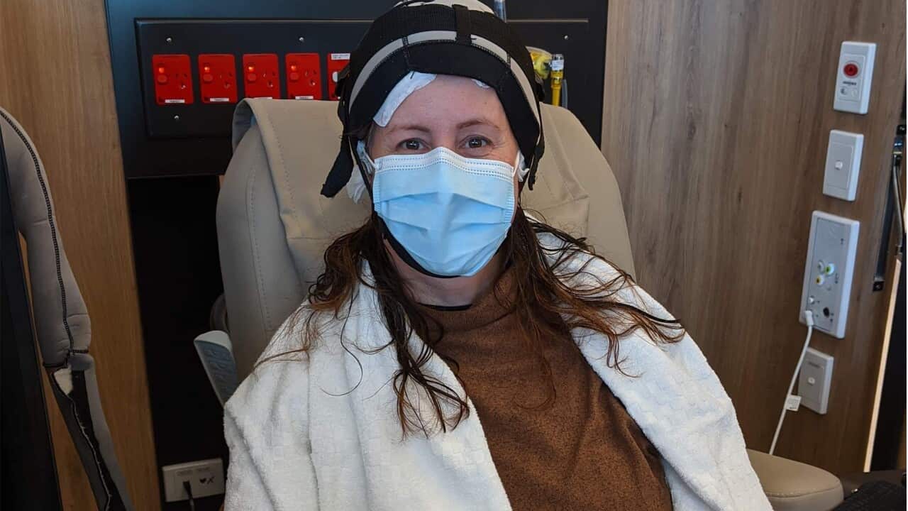 Melbourne woman Claire Simpson, 52, is a cancer patient who has been in a self-imposed lockdown for the past few weeks.