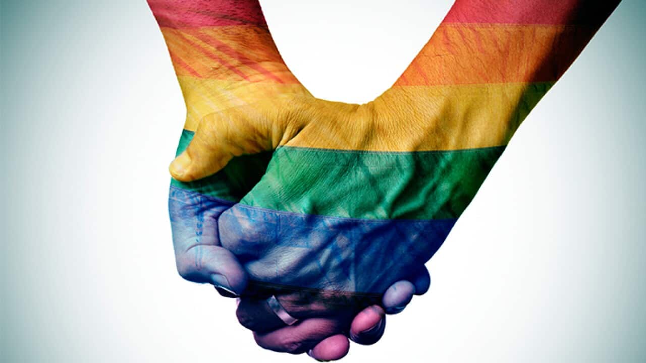 Gay Couple holding hands