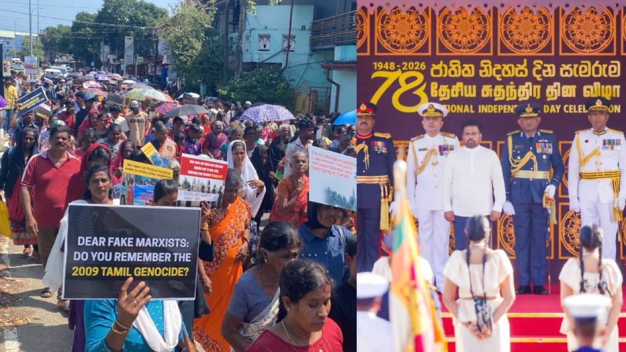 Protest in Kilinochi and Independence day celebration 