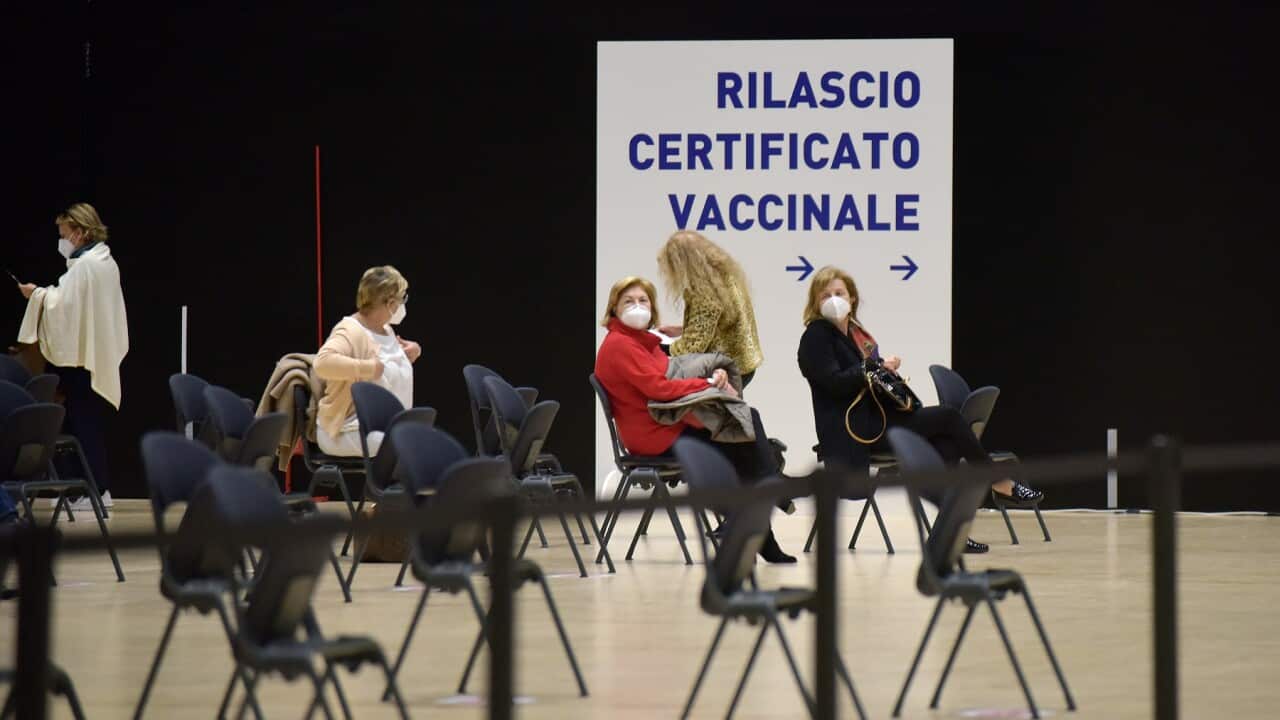 A vaccination hub in Rome