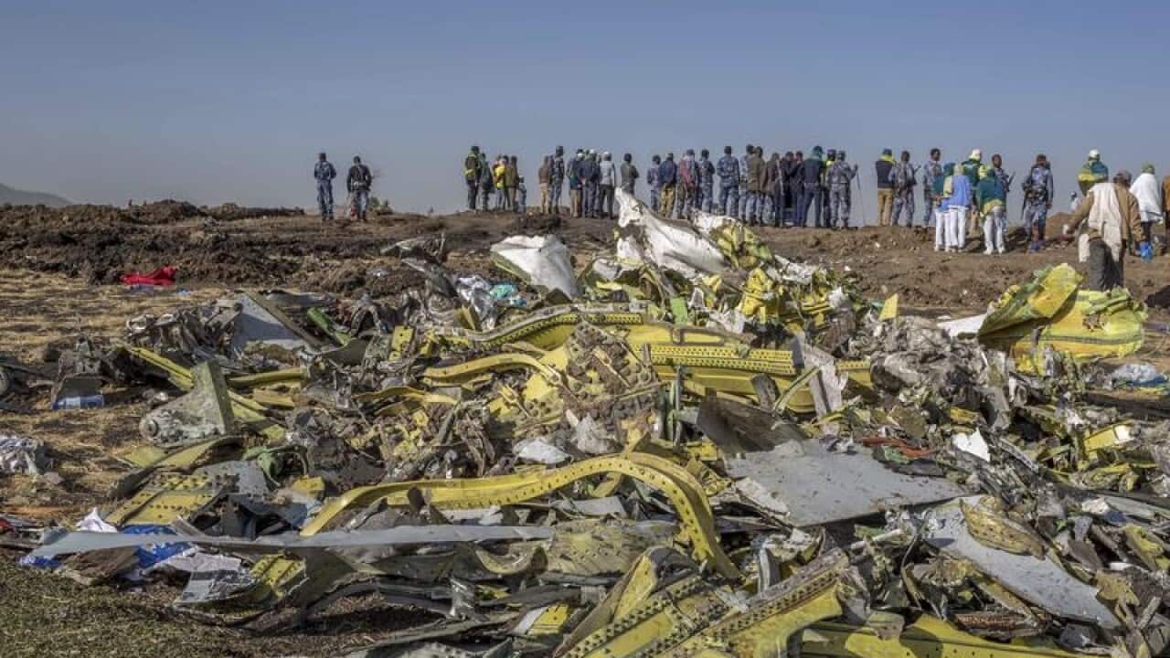 A file image of the debris field after the Ethiopian Airlines crash