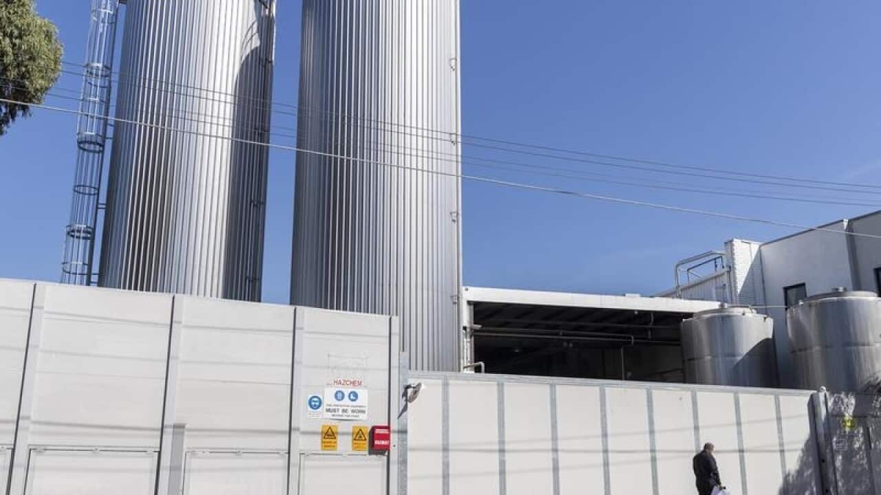 The Bega cheese factory is seen in Coburg, Melbourne