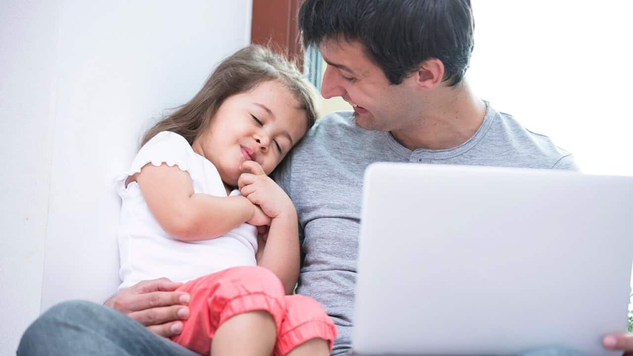 Happy father and daughter