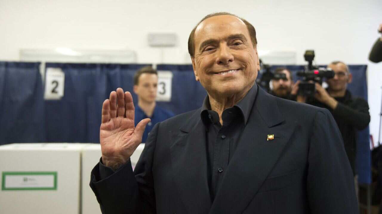 Silvio Berlusconi attends to vote in the polling station on 4 March, 2018 in Milan, Italy.