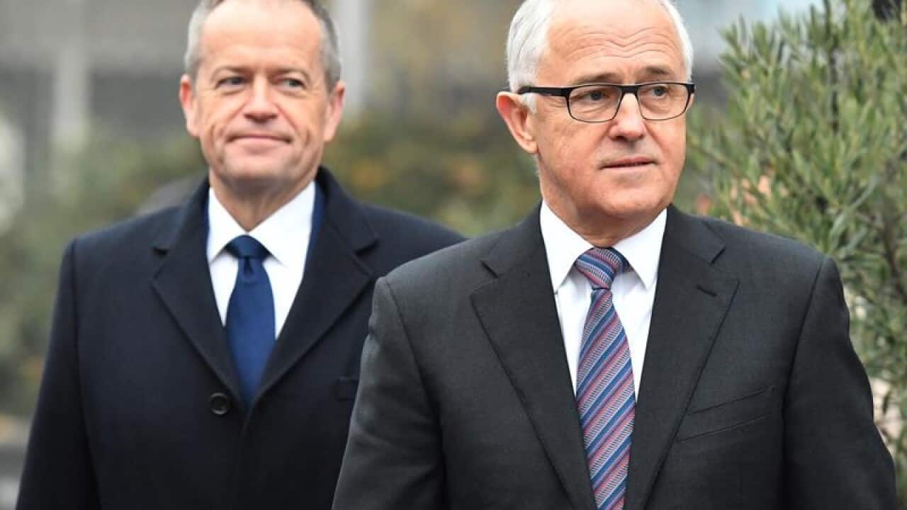 Malcolm Turnbull and Leader of the Opposition Bill Shorten