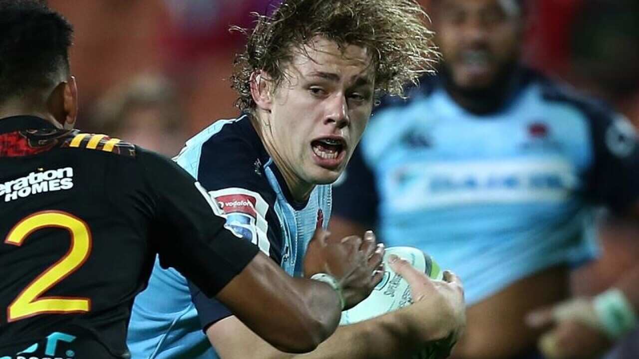 A file Ned Hanigan of the Waratahs in action.