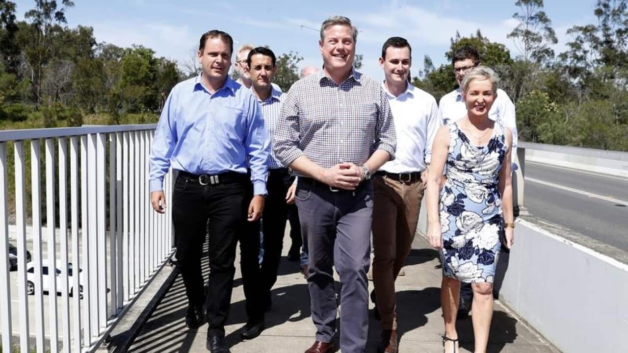 Queensland LNP leader Tim Nicholls with Gold Coast candidates