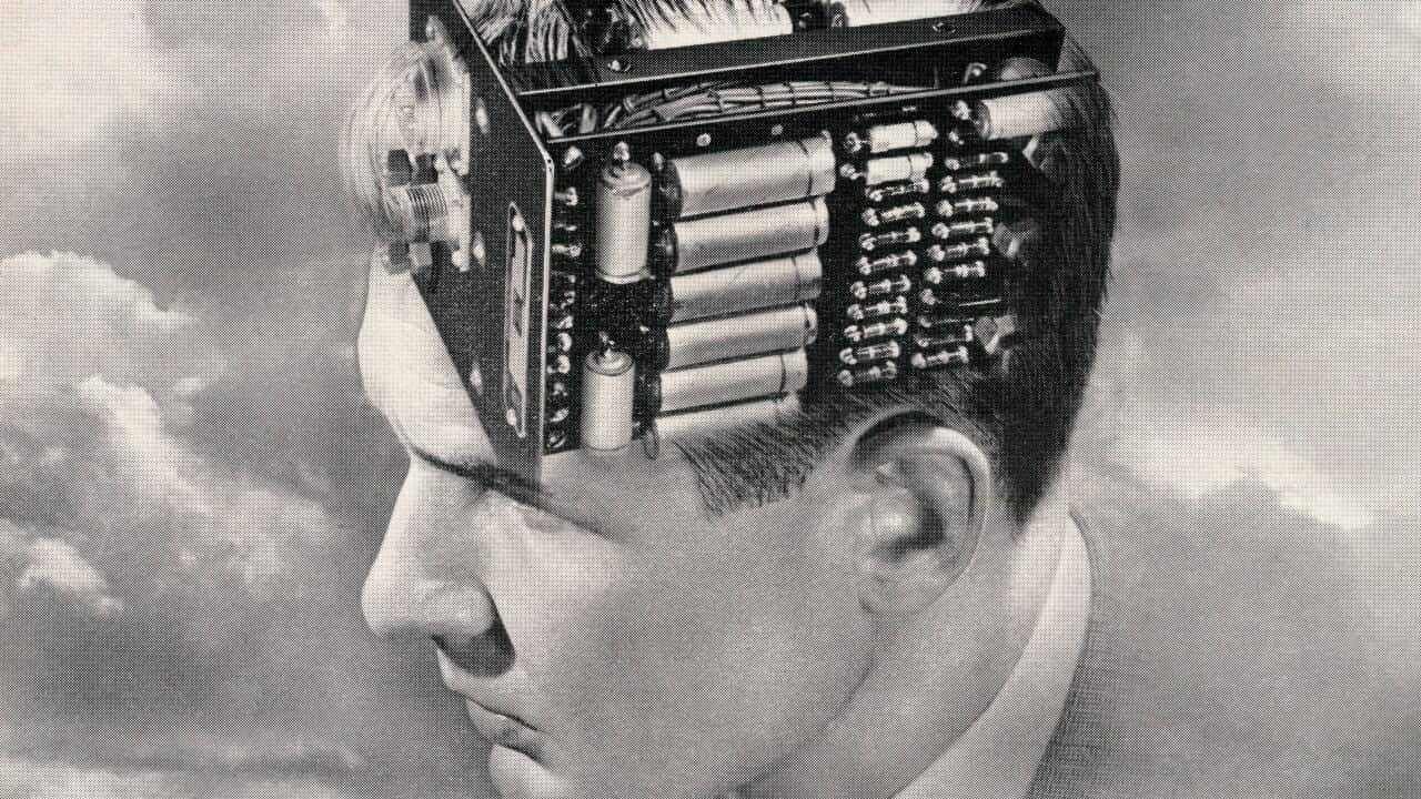 Man With Circuit Board Brain