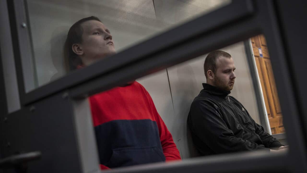 Russian soldiers Alexander Alexeevich Ivanov (right) and Alexander Vladimirovich Bobikin (left)