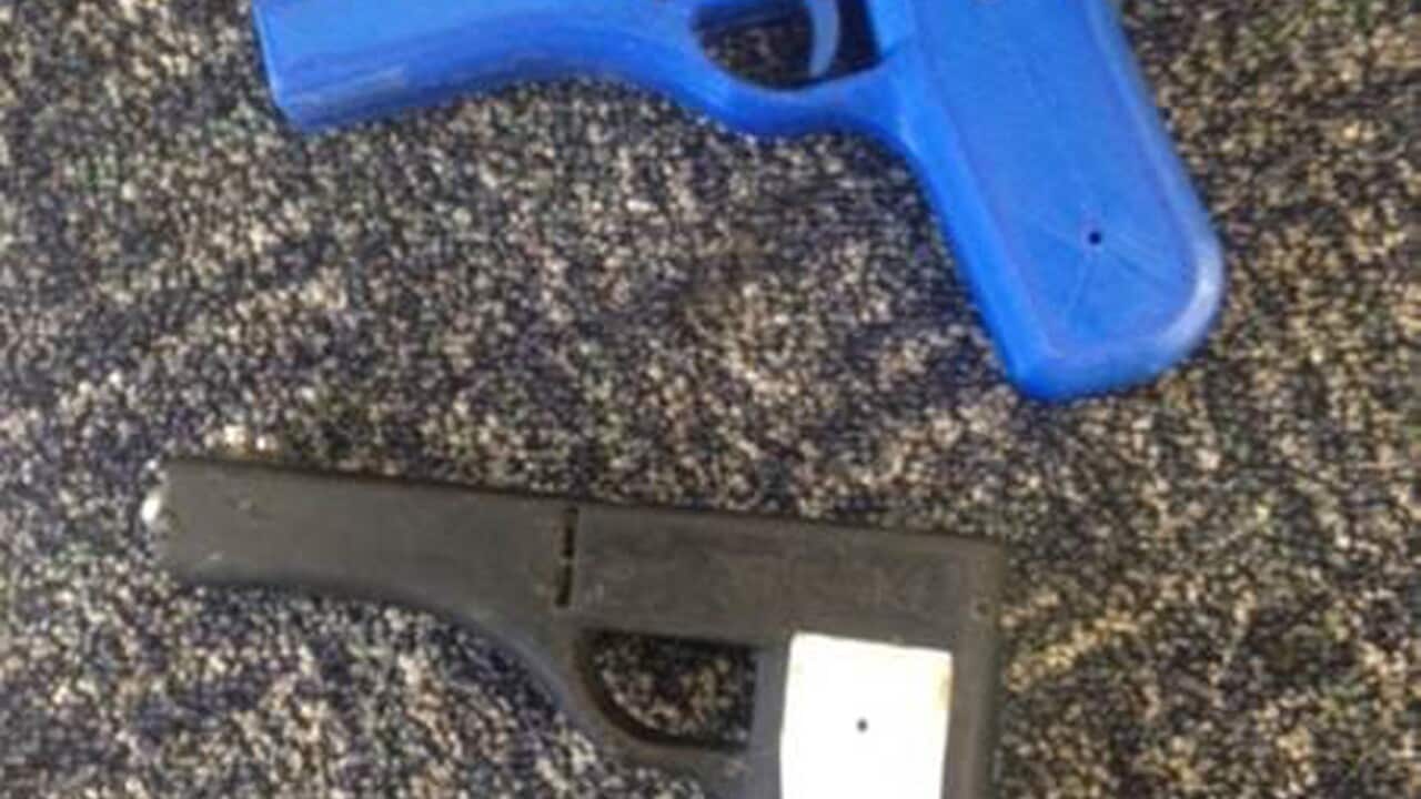 3D printed guns that were seized by Queensland Police