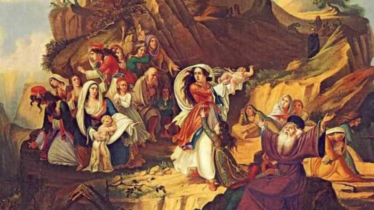 Ο χορός του Ζαλόγγου- Πίνακας του Claude Pinet