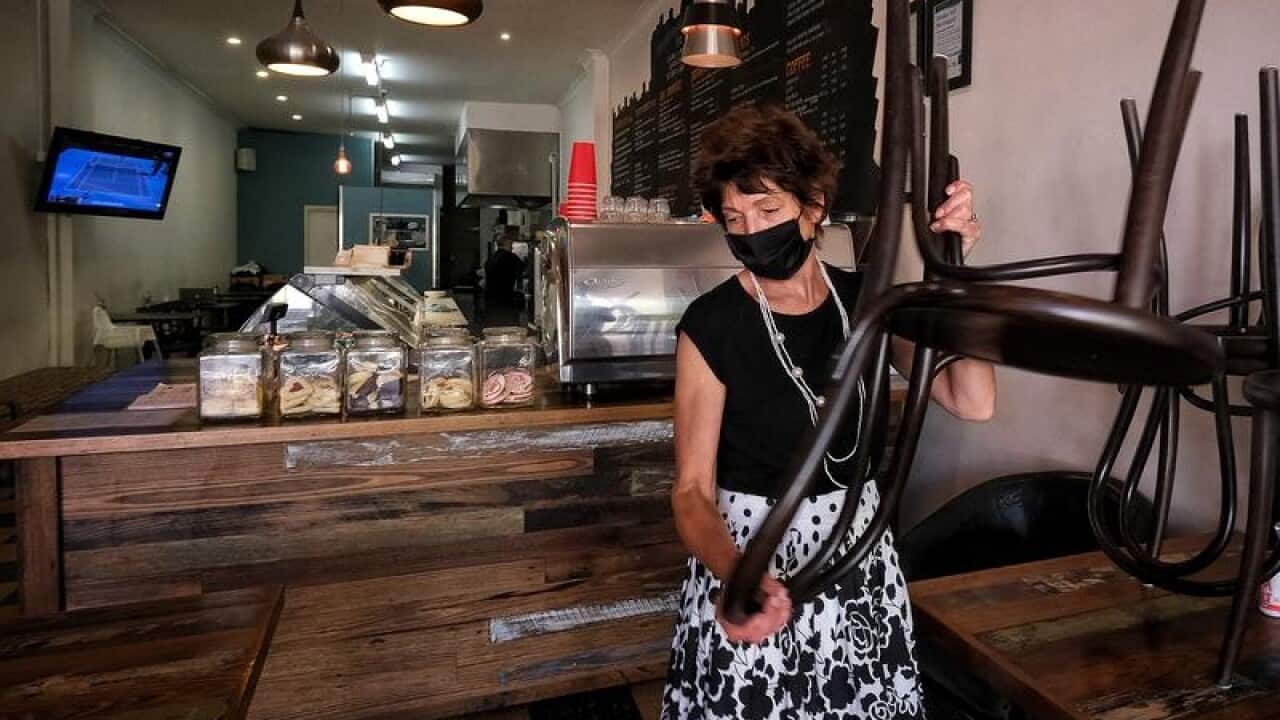 Melbourne cafe owner Teresa D'Amelio prepares to reopen.