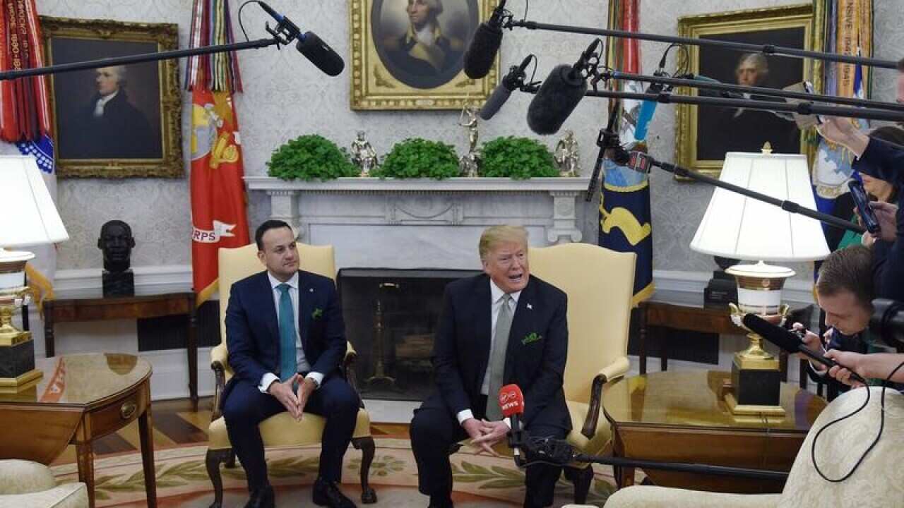 President Trump and Irish PM Leo Varadkar.