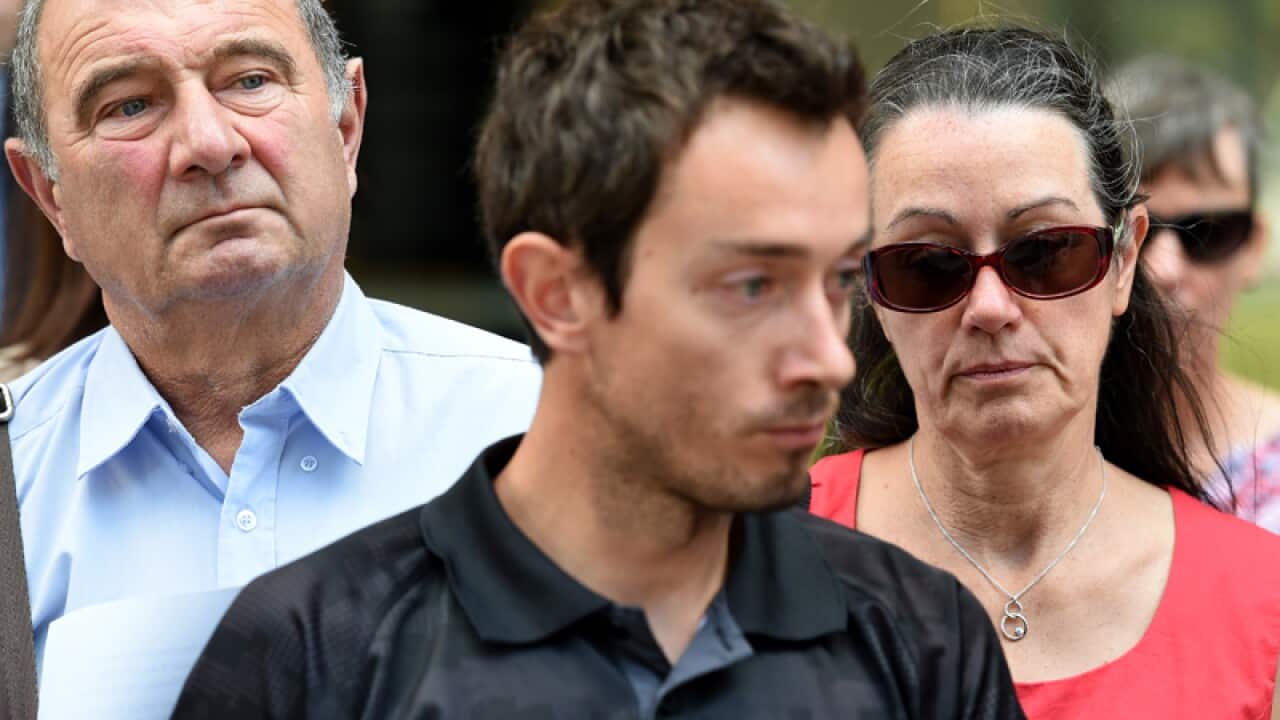 Members of French student Sophie Collombet's family